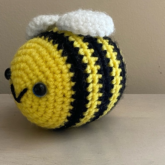 Handcrafted Yellow and Black Crochet Bee - Picture 2 of 4